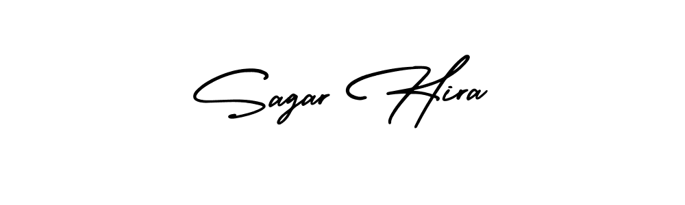 You should practise on your own different ways (AmerikaSignatureDemo-Regular) to write your name (Sagar Hira) in signature. don't let someone else do it for you. Sagar Hira signature style 3 images and pictures png