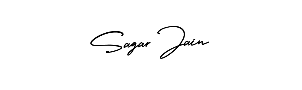 How to make Sagar Jain name signature. Use AmerikaSignatureDemo-Regular style for creating short signs online. This is the latest handwritten sign. Sagar Jain signature style 3 images and pictures png