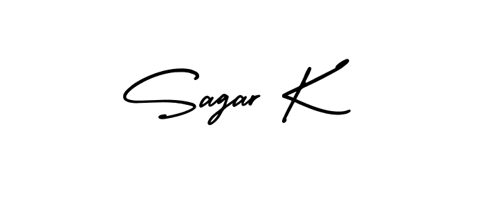 if you are searching for the best signature style for your name Sagar K. so please give up your signature search. here we have designed multiple signature styles  using AmerikaSignatureDemo-Regular. Sagar K signature style 3 images and pictures png