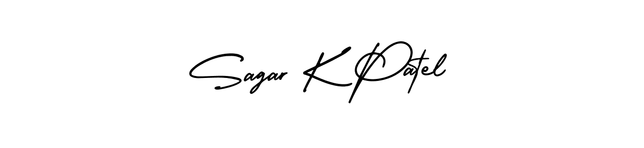Sagar K Patel stylish signature style. Best Handwritten Sign (AmerikaSignatureDemo-Regular) for my name. Handwritten Signature Collection Ideas for my name Sagar K Patel. Sagar K Patel signature style 3 images and pictures png