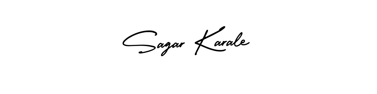 This is the best signature style for the Sagar Karale name. Also you like these signature font (AmerikaSignatureDemo-Regular). Mix name signature. Sagar Karale signature style 3 images and pictures png