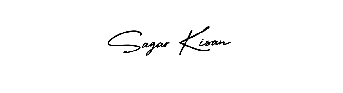 How to make Sagar Kisan name signature. Use AmerikaSignatureDemo-Regular style for creating short signs online. This is the latest handwritten sign. Sagar Kisan signature style 3 images and pictures png