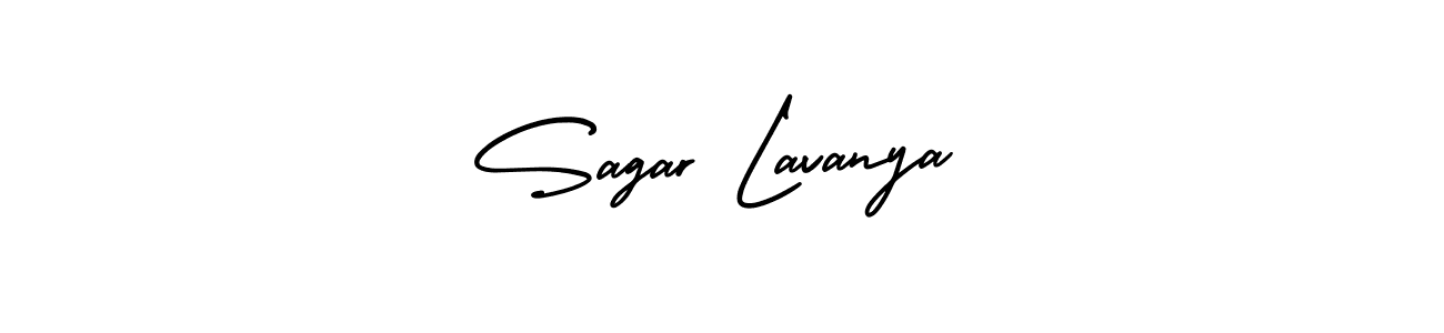 This is the best signature style for the Sagar Lavanya name. Also you like these signature font (AmerikaSignatureDemo-Regular). Mix name signature. Sagar Lavanya signature style 3 images and pictures png