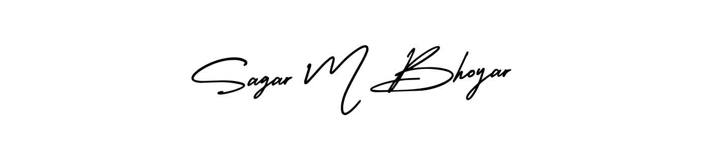 Sagar M Bhoyar stylish signature style. Best Handwritten Sign (AmerikaSignatureDemo-Regular) for my name. Handwritten Signature Collection Ideas for my name Sagar M Bhoyar. Sagar M Bhoyar signature style 3 images and pictures png