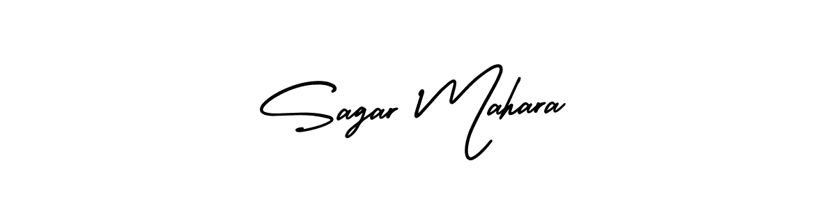 Similarly AmerikaSignatureDemo-Regular is the best handwritten signature design. Signature creator online .You can use it as an online autograph creator for name Sagar Mahara. Sagar Mahara signature style 3 images and pictures png