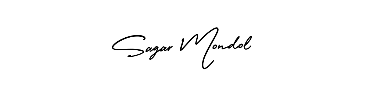How to make Sagar Mondol signature? AmerikaSignatureDemo-Regular is a professional autograph style. Create handwritten signature for Sagar Mondol name. Sagar Mondol signature style 3 images and pictures png