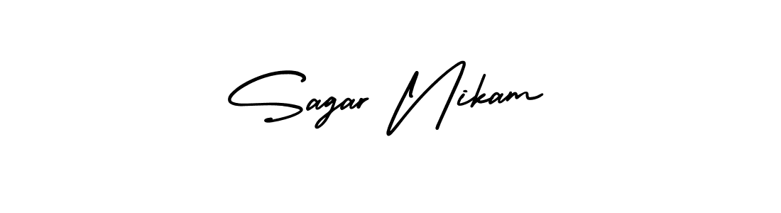 Design your own signature with our free online signature maker. With this signature software, you can create a handwritten (AmerikaSignatureDemo-Regular) signature for name Sagar Nikam. Sagar Nikam signature style 3 images and pictures png