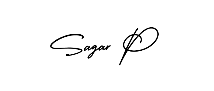 Create a beautiful signature design for name Sagar P. With this signature (AmerikaSignatureDemo-Regular) fonts, you can make a handwritten signature for free. Sagar P signature style 3 images and pictures png