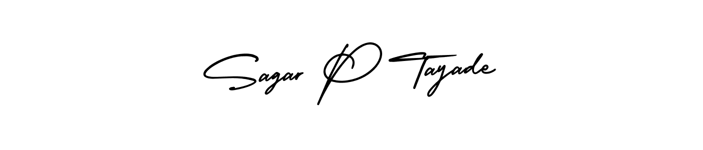 It looks lik you need a new signature style for name Sagar P Tayade. Design unique handwritten (AmerikaSignatureDemo-Regular) signature with our free signature maker in just a few clicks. Sagar P Tayade signature style 3 images and pictures png