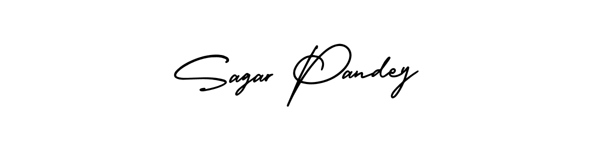 Make a beautiful signature design for name Sagar Pandey. With this signature (AmerikaSignatureDemo-Regular) style, you can create a handwritten signature for free. Sagar Pandey signature style 3 images and pictures png