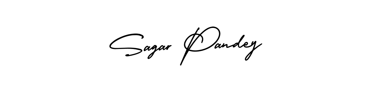 Sagar Pandey stylish signature style. Best Handwritten Sign (AmerikaSignatureDemo-Regular) for my name. Handwritten Signature Collection Ideas for my name Sagar Pandey. Sagar Pandey signature style 3 images and pictures png