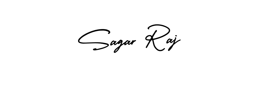 The best way (AmerikaSignatureDemo-Regular) to make a short signature is to pick only two or three words in your name. The name Sagar Raj include a total of six letters. For converting this name. Sagar Raj signature style 3 images and pictures png