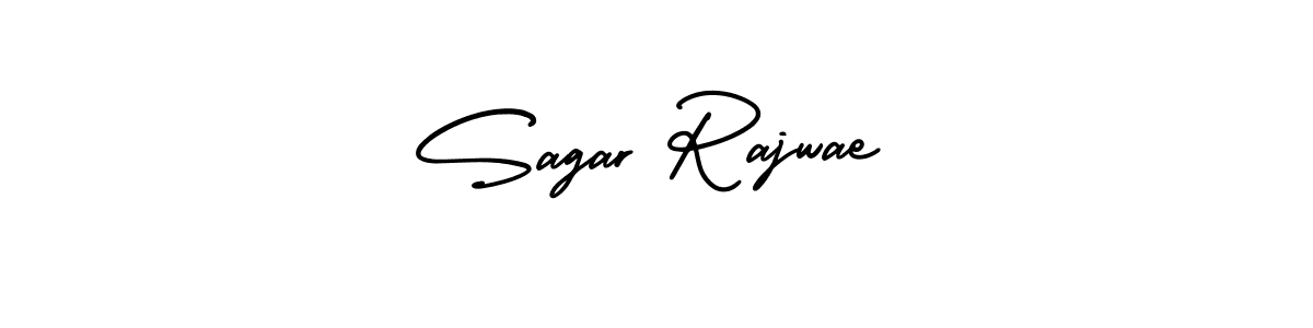 The best way (AmerikaSignatureDemo-Regular) to make a short signature is to pick only two or three words in your name. The name Sagar Rajwae include a total of six letters. For converting this name. Sagar Rajwae signature style 3 images and pictures png