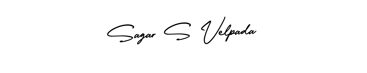 Similarly AmerikaSignatureDemo-Regular is the best handwritten signature design. Signature creator online .You can use it as an online autograph creator for name Sagar S Velpada. Sagar S Velpada signature style 3 images and pictures png