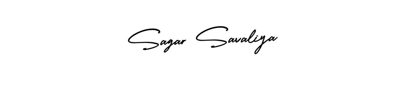 Make a beautiful signature design for name Sagar Savaliya. With this signature (AmerikaSignatureDemo-Regular) style, you can create a handwritten signature for free. Sagar Savaliya signature style 3 images and pictures png
