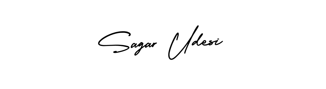 Sagar Udesi stylish signature style. Best Handwritten Sign (AmerikaSignatureDemo-Regular) for my name. Handwritten Signature Collection Ideas for my name Sagar Udesi. Sagar Udesi signature style 3 images and pictures png