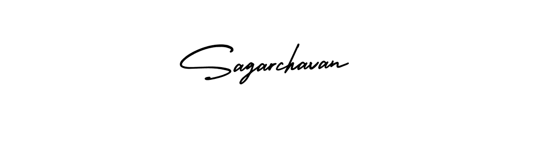 How to make Sagarchavan name signature. Use AmerikaSignatureDemo-Regular style for creating short signs online. This is the latest handwritten sign. Sagarchavan signature style 3 images and pictures png