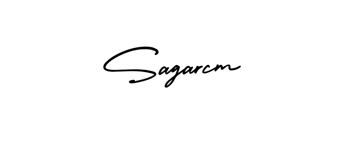 The best way (AmerikaSignatureDemo-Regular) to make a short signature is to pick only two or three words in your name. The name Sagarcm include a total of six letters. For converting this name. Sagarcm signature style 3 images and pictures png