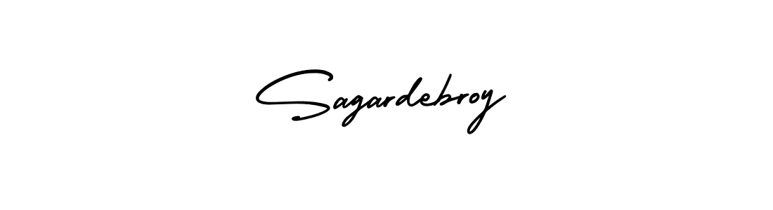 The best way (AmerikaSignatureDemo-Regular) to make a short signature is to pick only two or three words in your name. The name Sagardebroy include a total of six letters. For converting this name. Sagardebroy signature style 3 images and pictures png