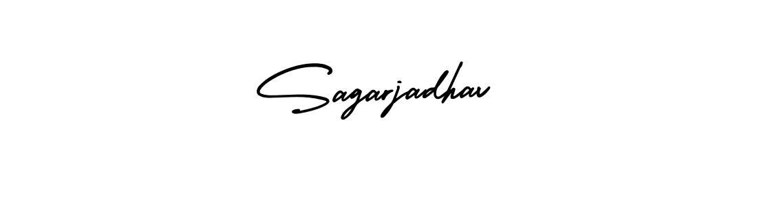 You should practise on your own different ways (AmerikaSignatureDemo-Regular) to write your name (Sagarjadhav) in signature. don't let someone else do it for you. Sagarjadhav signature style 3 images and pictures png