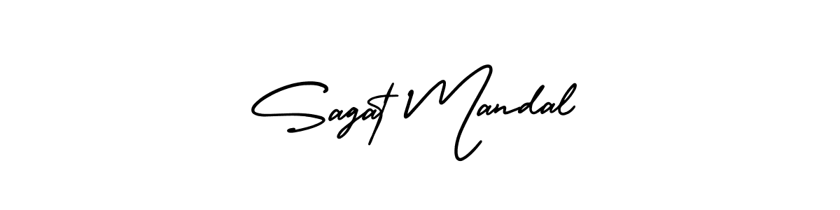 How to make Sagat Mandal name signature. Use AmerikaSignatureDemo-Regular style for creating short signs online. This is the latest handwritten sign. Sagat Mandal signature style 3 images and pictures png