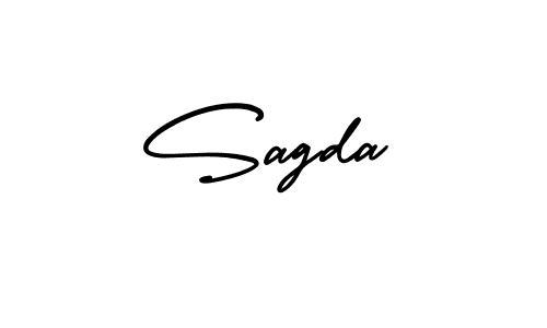 You should practise on your own different ways (AmerikaSignatureDemo-Regular) to write your name (Sagda) in signature. don't let someone else do it for you. Sagda signature style 3 images and pictures png