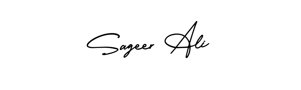 Make a beautiful signature design for name Sageer Ali. With this signature (AmerikaSignatureDemo-Regular) style, you can create a handwritten signature for free. Sageer Ali signature style 3 images and pictures png