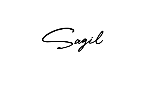 It looks lik you need a new signature style for name Sagil. Design unique handwritten (AmerikaSignatureDemo-Regular) signature with our free signature maker in just a few clicks. Sagil signature style 3 images and pictures png