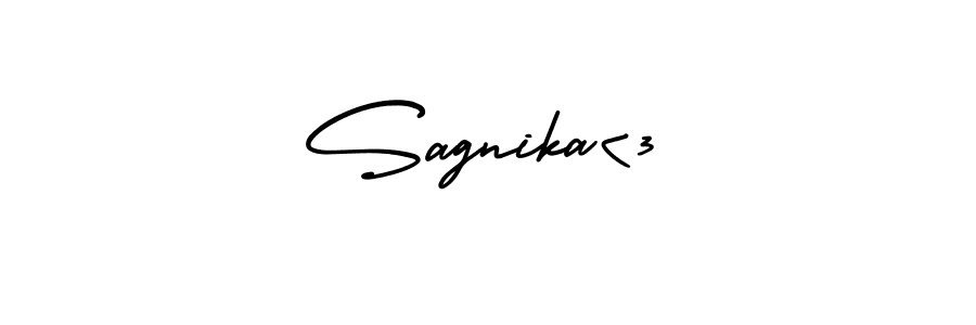 Design your own signature with our free online signature maker. With this signature software, you can create a handwritten (AmerikaSignatureDemo-Regular) signature for name Sagnika<3. Sagnika<3 signature style 3 images and pictures png
