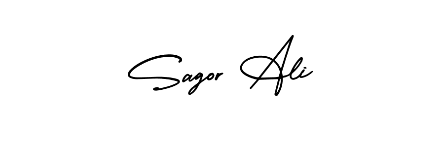 Create a beautiful signature design for name Sagor Ali. With this signature (AmerikaSignatureDemo-Regular) fonts, you can make a handwritten signature for free. Sagor Ali signature style 3 images and pictures png