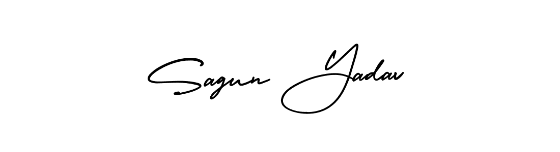 Make a short Sagun Yadav signature style. Manage your documents anywhere anytime using AmerikaSignatureDemo-Regular. Create and add eSignatures, submit forms, share and send files easily. Sagun Yadav signature style 3 images and pictures png