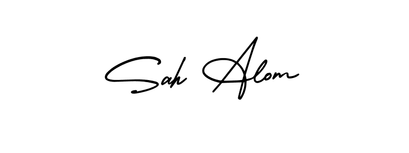 Make a beautiful signature design for name Sah Alom. With this signature (AmerikaSignatureDemo-Regular) style, you can create a handwritten signature for free. Sah Alom signature style 3 images and pictures png