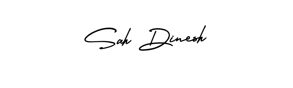 The best way (AmerikaSignatureDemo-Regular) to make a short signature is to pick only two or three words in your name. The name Sah Dinesh include a total of six letters. For converting this name. Sah Dinesh signature style 3 images and pictures png