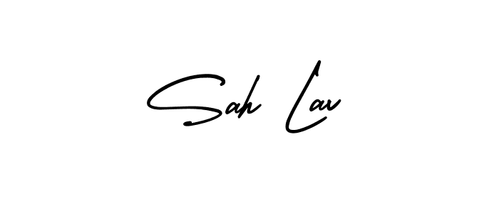 You should practise on your own different ways (AmerikaSignatureDemo-Regular) to write your name (Sah Lav) in signature. don't let someone else do it for you. Sah Lav signature style 3 images and pictures png