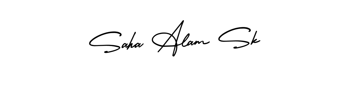 This is the best signature style for the Saha Alam Sk name. Also you like these signature font (AmerikaSignatureDemo-Regular). Mix name signature. Saha Alam Sk signature style 3 images and pictures png