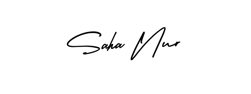 Create a beautiful signature design for name Saha Nur. With this signature (AmerikaSignatureDemo-Regular) fonts, you can make a handwritten signature for free. Saha Nur signature style 3 images and pictures png