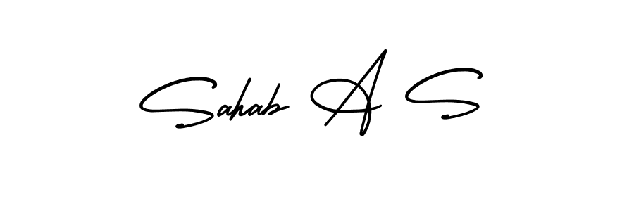 Sahab A S stylish signature style. Best Handwritten Sign (AmerikaSignatureDemo-Regular) for my name. Handwritten Signature Collection Ideas for my name Sahab A S. Sahab A S signature style 3 images and pictures png