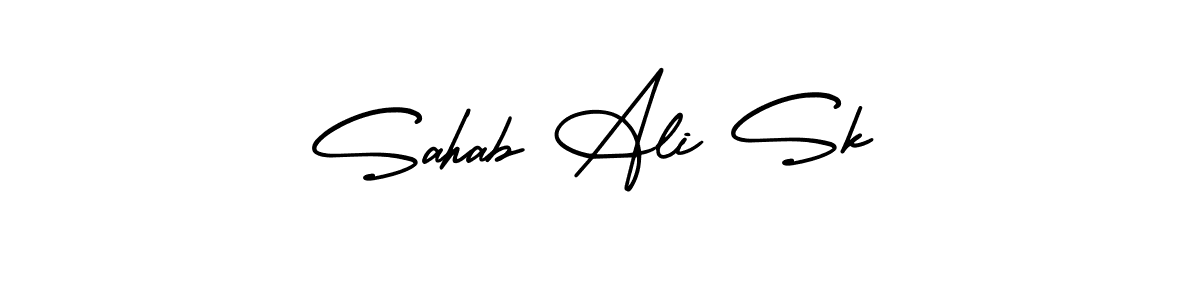 This is the best signature style for the Sahab Ali Sk name. Also you like these signature font (AmerikaSignatureDemo-Regular). Mix name signature. Sahab Ali Sk signature style 3 images and pictures png