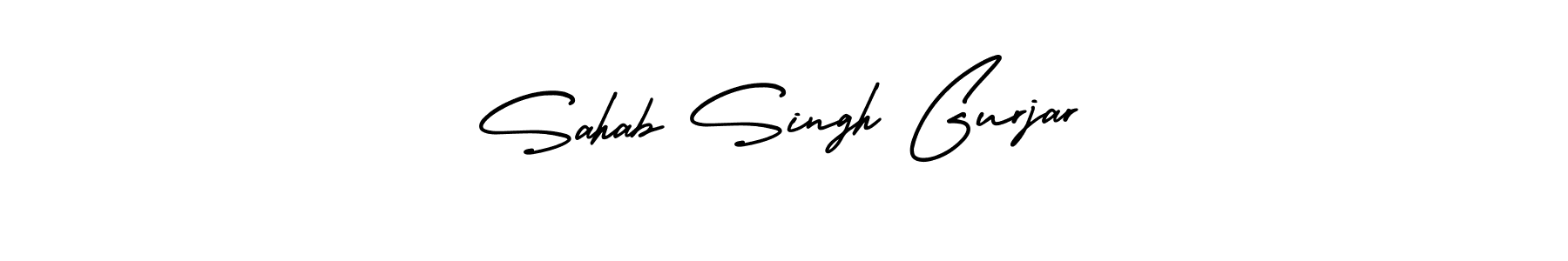 if you are searching for the best signature style for your name Sahab Singh Gurjar. so please give up your signature search. here we have designed multiple signature styles  using AmerikaSignatureDemo-Regular. Sahab Singh Gurjar signature style 3 images and pictures png
