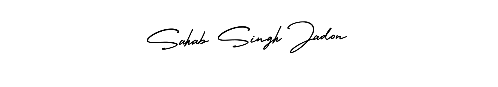 How to make Sahab Singh Jadon signature? AmerikaSignatureDemo-Regular is a professional autograph style. Create handwritten signature for Sahab Singh Jadon name. Sahab Singh Jadon signature style 3 images and pictures png