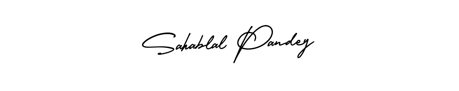 How to make Sahablal Pandey signature? AmerikaSignatureDemo-Regular is a professional autograph style. Create handwritten signature for Sahablal Pandey name. Sahablal Pandey signature style 3 images and pictures png