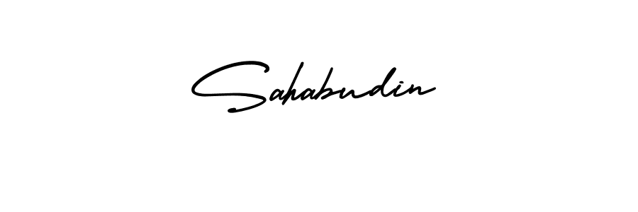 You should practise on your own different ways (AmerikaSignatureDemo-Regular) to write your name (Sahabudin) in signature. don't let someone else do it for you. Sahabudin signature style 3 images and pictures png