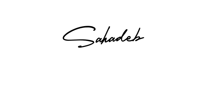 How to make Sahadeb signature? AmerikaSignatureDemo-Regular is a professional autograph style. Create handwritten signature for Sahadeb name. Sahadeb signature style 3 images and pictures png