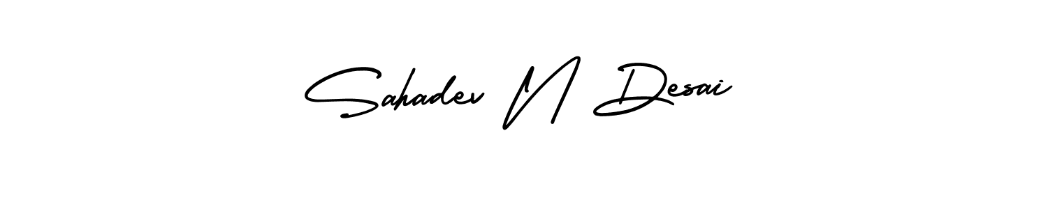 if you are searching for the best signature style for your name Sahadev N Desai. so please give up your signature search. here we have designed multiple signature styles  using AmerikaSignatureDemo-Regular. Sahadev N Desai signature style 3 images and pictures png
