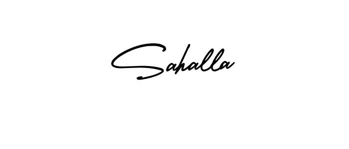 The best way (AmerikaSignatureDemo-Regular) to make a short signature is to pick only two or three words in your name. The name Sahalla include a total of six letters. For converting this name. Sahalla signature style 3 images and pictures png