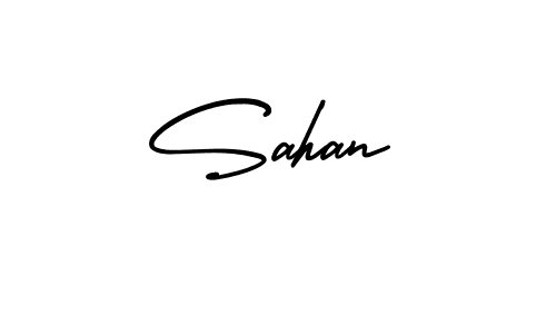 How to make Sahan signature? AmerikaSignatureDemo-Regular is a professional autograph style. Create handwritten signature for Sahan name. Sahan signature style 3 images and pictures png