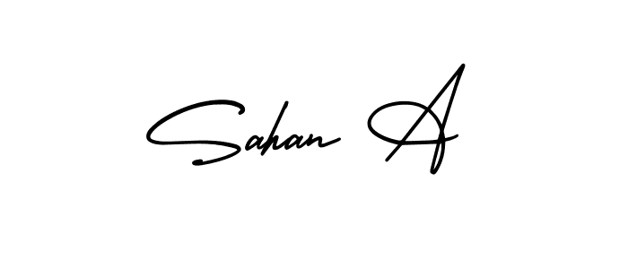 This is the best signature style for the Sahan A name. Also you like these signature font (AmerikaSignatureDemo-Regular). Mix name signature. Sahan A signature style 3 images and pictures png