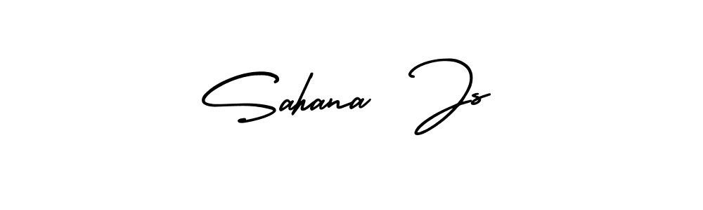 if you are searching for the best signature style for your name Sahana  Js. so please give up your signature search. here we have designed multiple signature styles  using AmerikaSignatureDemo-Regular. Sahana  Js signature style 3 images and pictures png