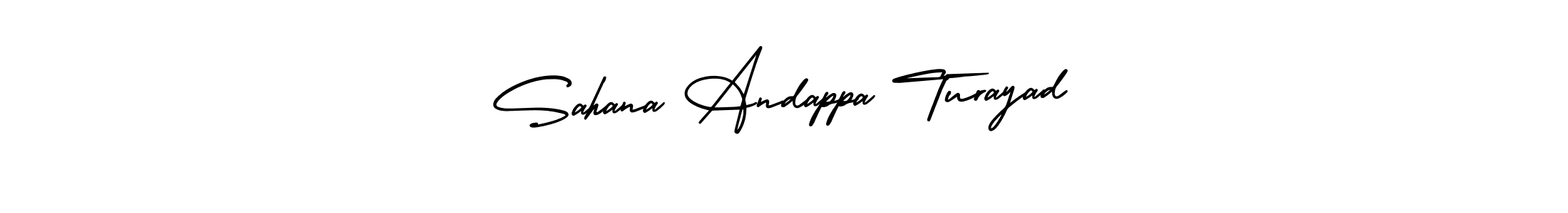 How to make Sahana Andappa Turayad signature? AmerikaSignatureDemo-Regular is a professional autograph style. Create handwritten signature for Sahana Andappa Turayad name. Sahana Andappa Turayad signature style 3 images and pictures png