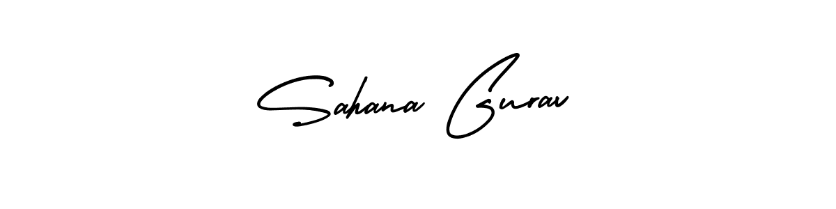 How to make Sahana Gurav name signature. Use AmerikaSignatureDemo-Regular style for creating short signs online. This is the latest handwritten sign. Sahana Gurav signature style 3 images and pictures png